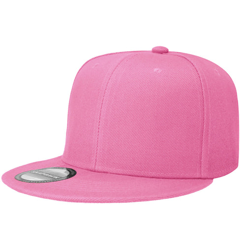 Hip Hop Style Snapback Hat Flat Bill Adjustable Size - Pink