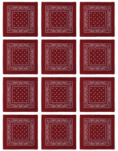 12-Pack Bandana Headband - Wine