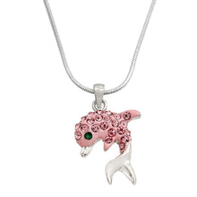 Load image into Gallery viewer, Pink Color Dolphin Pendant Necklace