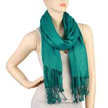Load image into Gallery viewer, Women&#39;s Soft Solid Color Pashmina Shawl Wrap Scarf - Teal Green