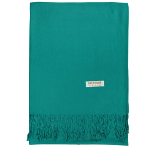 Women's Soft Solid Color Pashmina Shawl Wrap Scarf - Teal Green