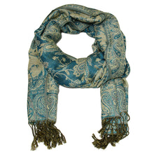 Load image into Gallery viewer, Women&#39;s Paisley Pashmina Scarf - Teal