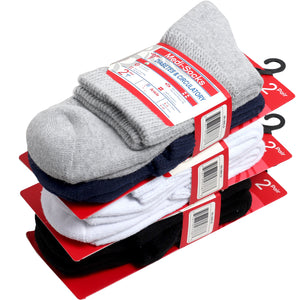 Falari Women Diabetic Socks Diabetes Edema and Circulatory Loose Fitting Cotton Quarter Socks - 6 Pairs BK/GY/NV/WT