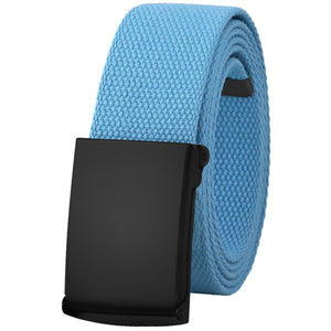 Canvas Web Belt Fully Adjustable Cut to Fit Golf Belt Flip Top Black Buckle