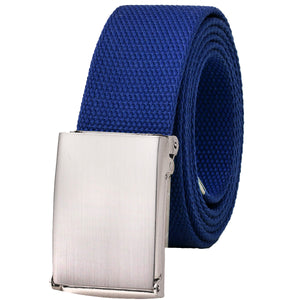 Web Belt Fully Adjustable Cut to Fit Golf Belt Flip Top Silver Buckle